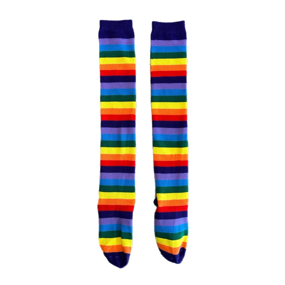 Bright Rainbow Stripe Knee-High Socks - Multicolor